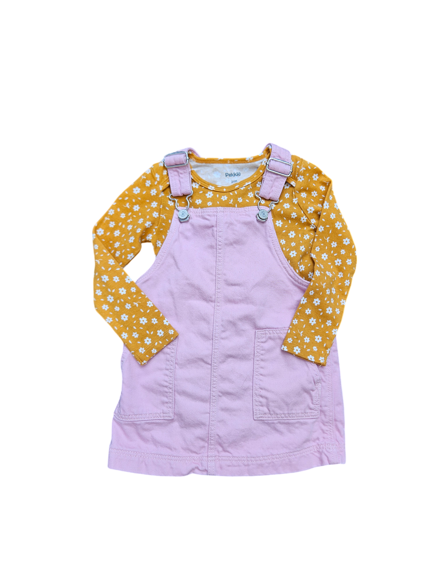 Pekkle floral print long sleeve onesie 24M