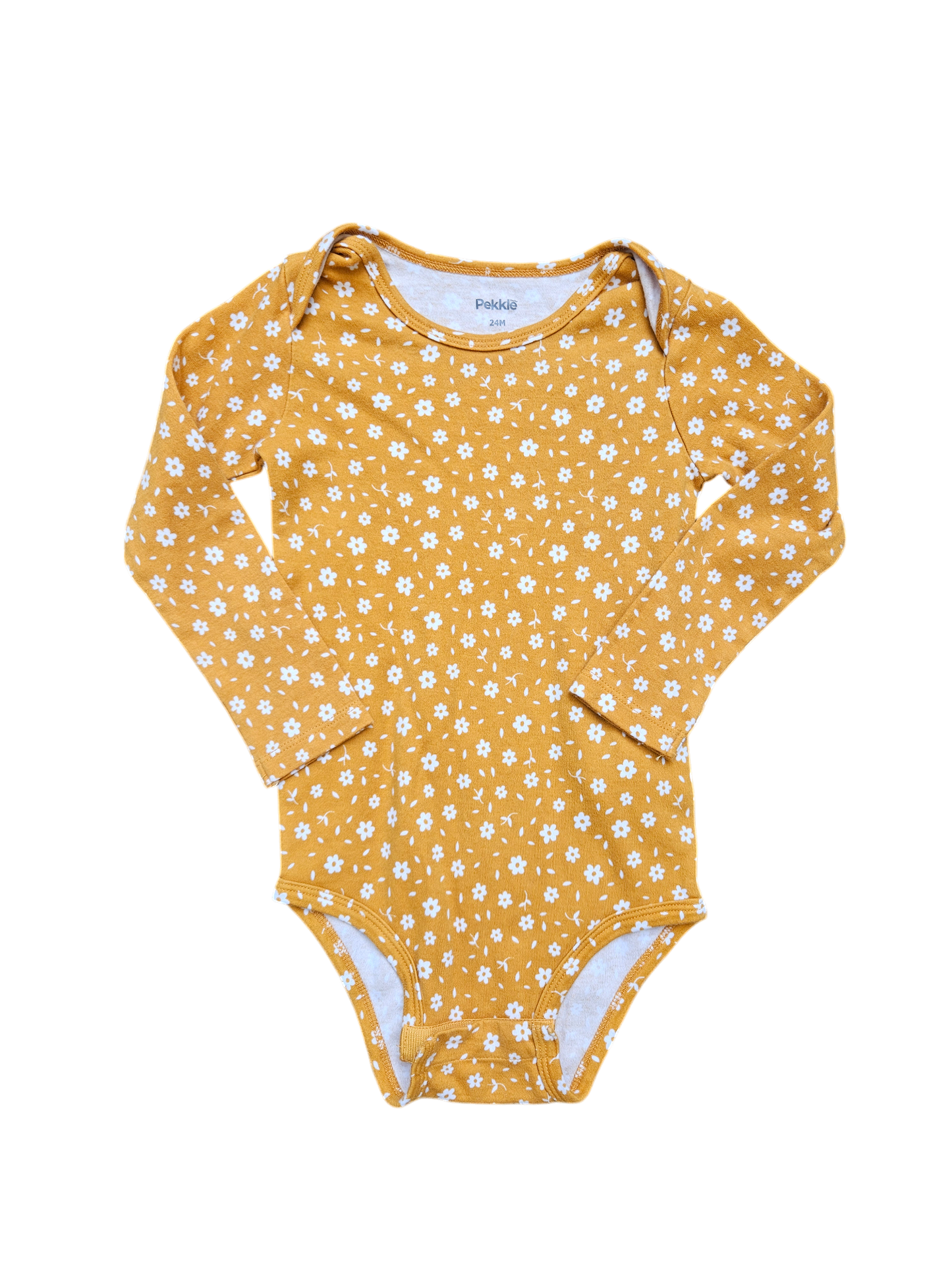 Pekkle floral print long sleeve onesie 24M