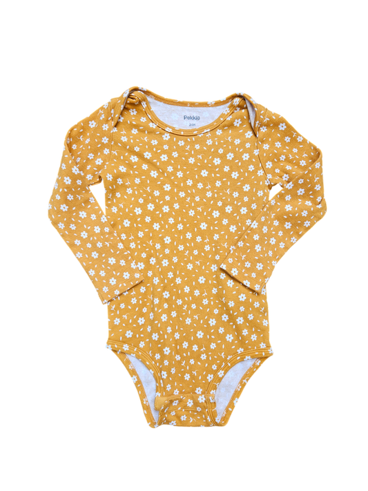 Pekkle floral print long sleeve onesie 24M