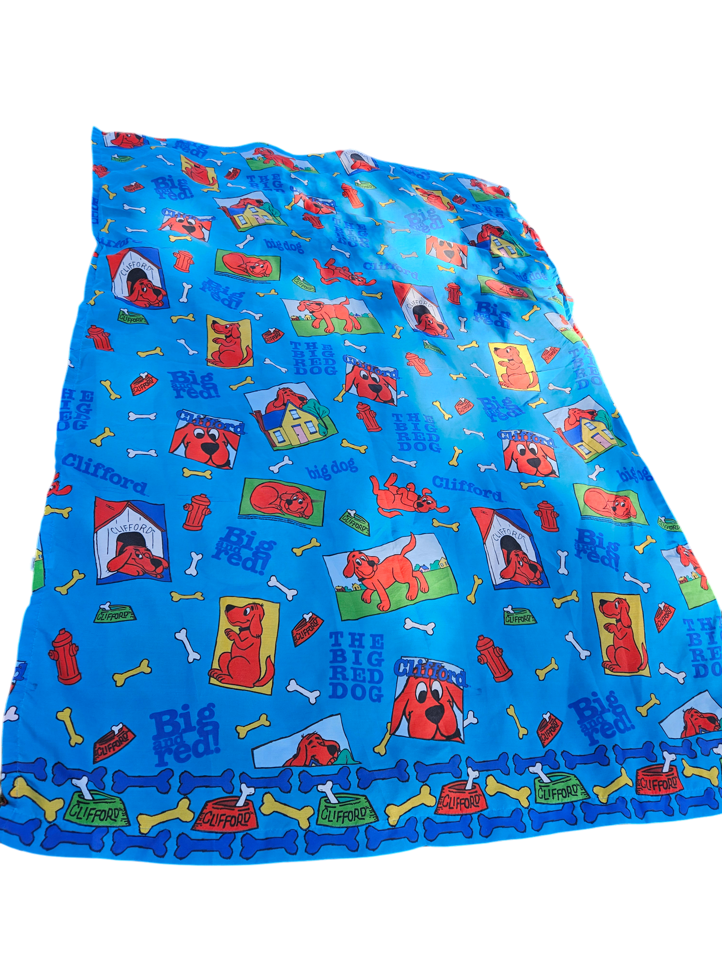 Vintage Clifford the Big Red Dog twin flat sheet