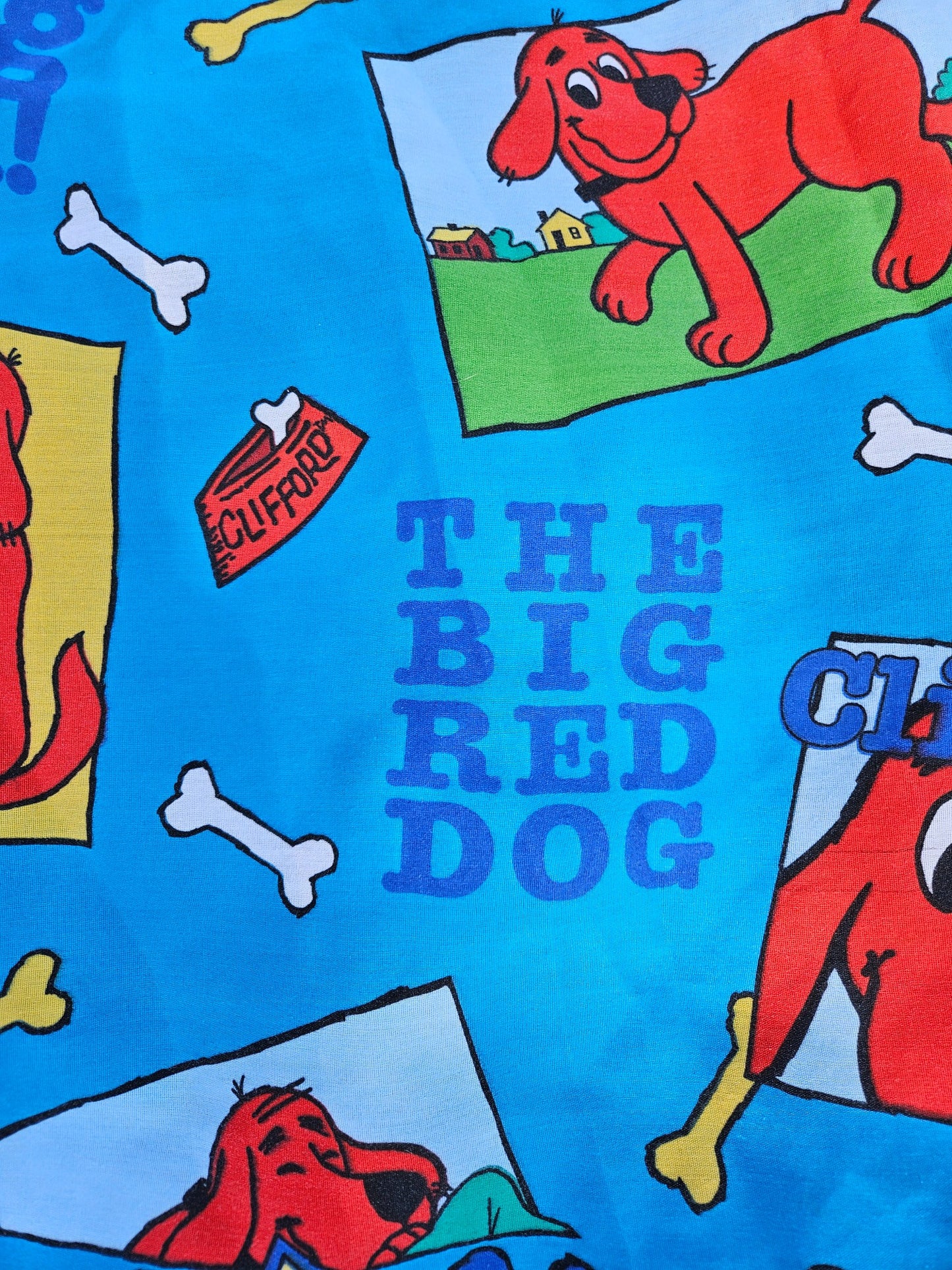 Vintage Clifford the Big Red Dog twin flat sheet