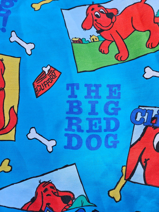 Vintage Clifford the Big Red Dog twin flat sheet