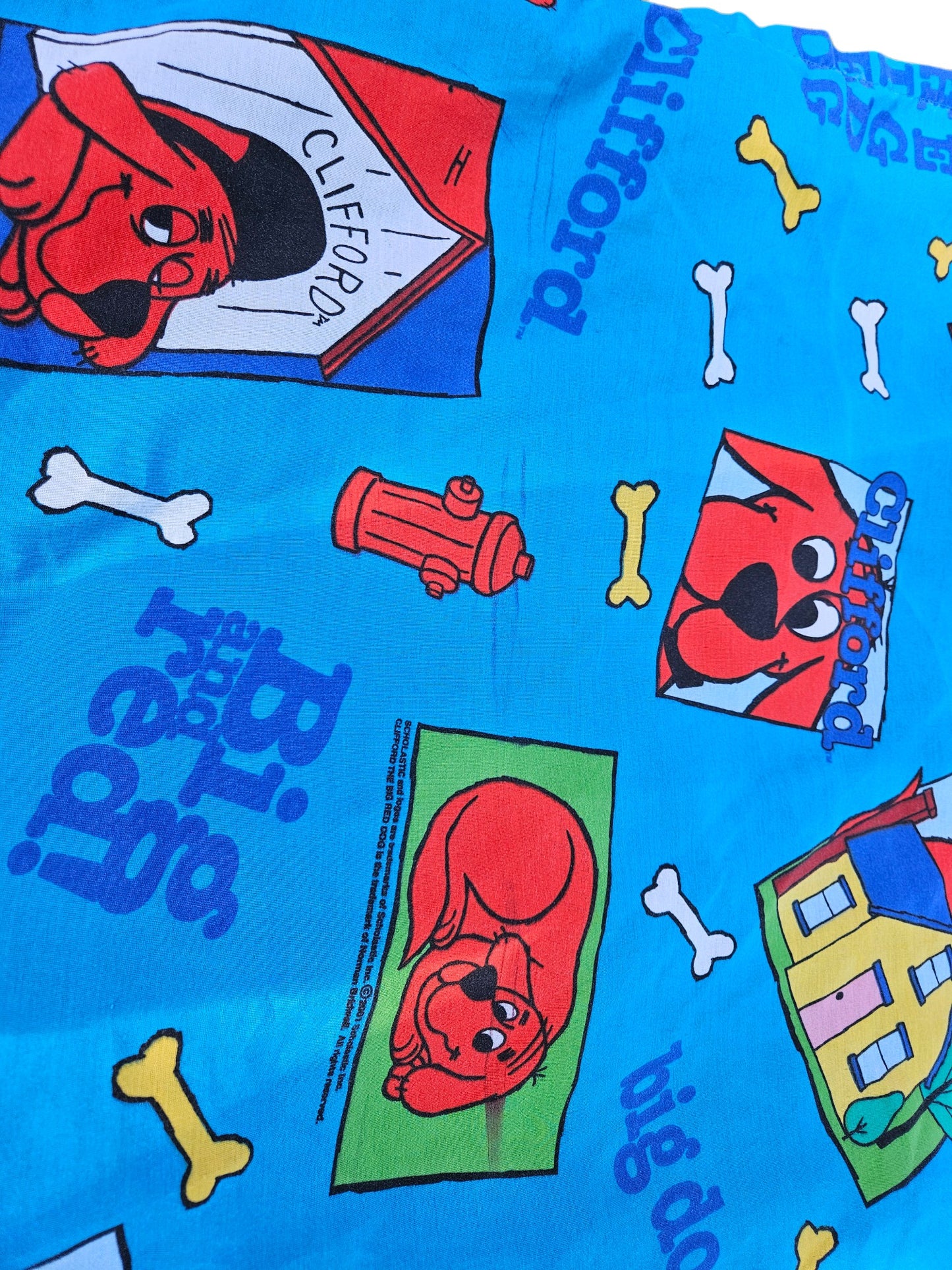 Vintage Clifford the Big Red Dog twin flat sheet