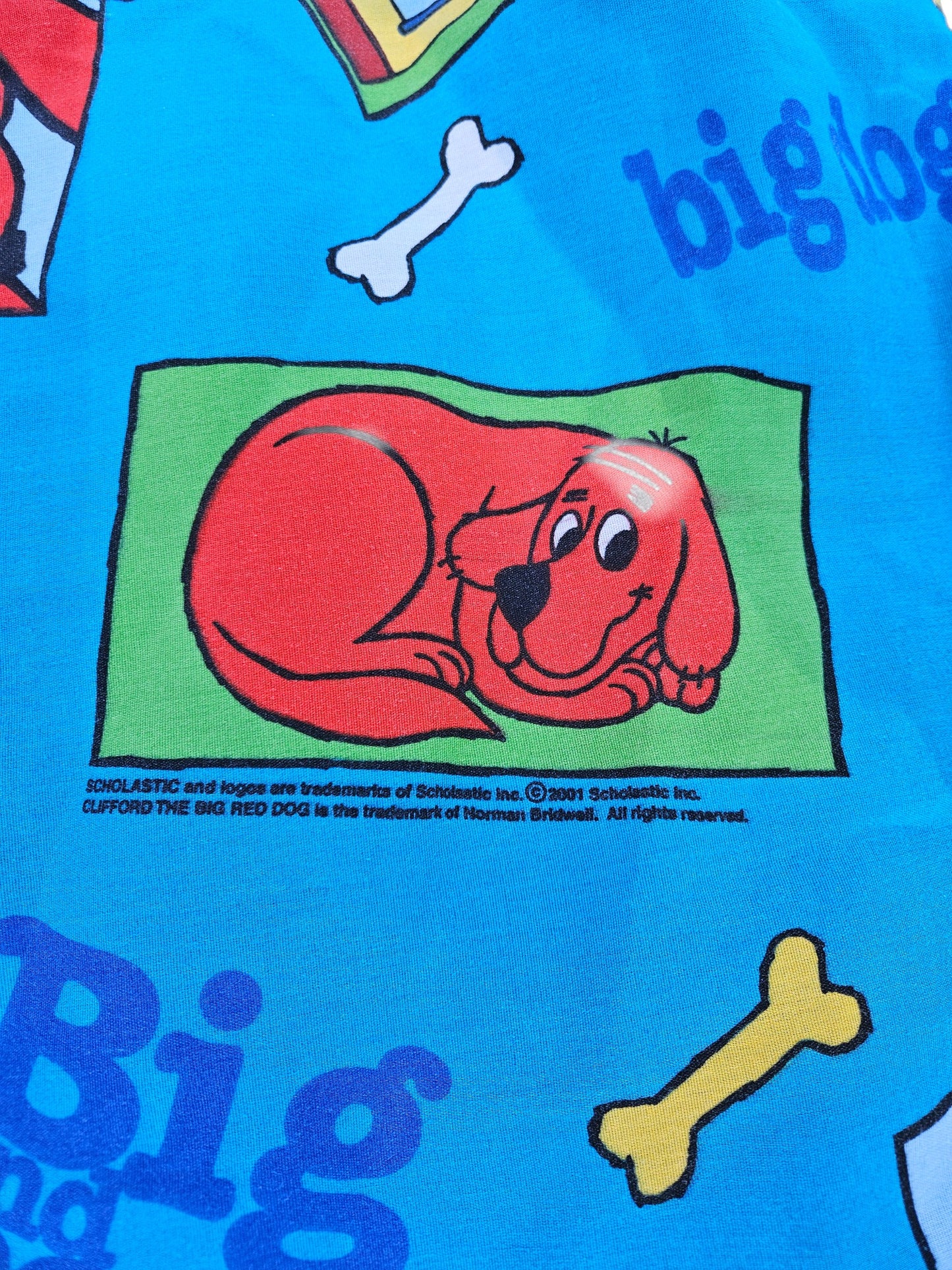 Vintage Clifford the Big Red Dog twin flat sheet