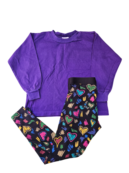 Desigual heart print leggings approx 5-7y