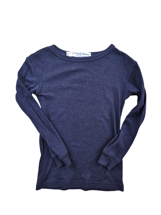 Simply Merino 100% merino wool thermal top (very dark navy) 4T