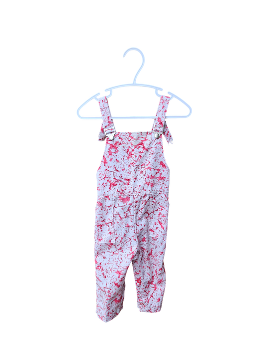 Vintage splatter print overalls No size tag, approx 12-18m