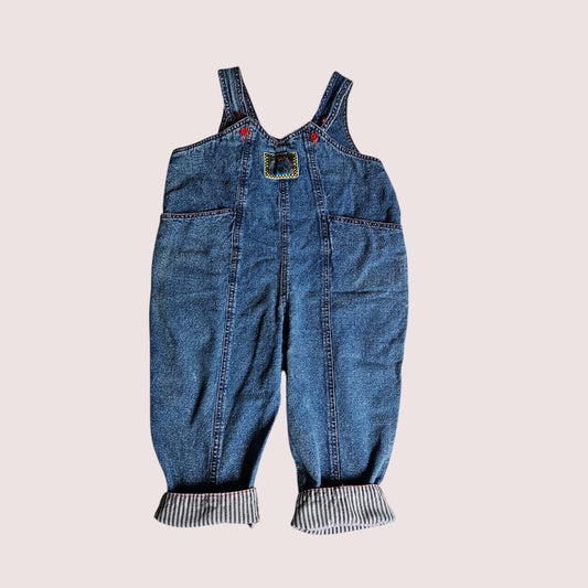 Vintage Scout Tex denim overalls with the contrasting cuffs and patch pocket Size 3