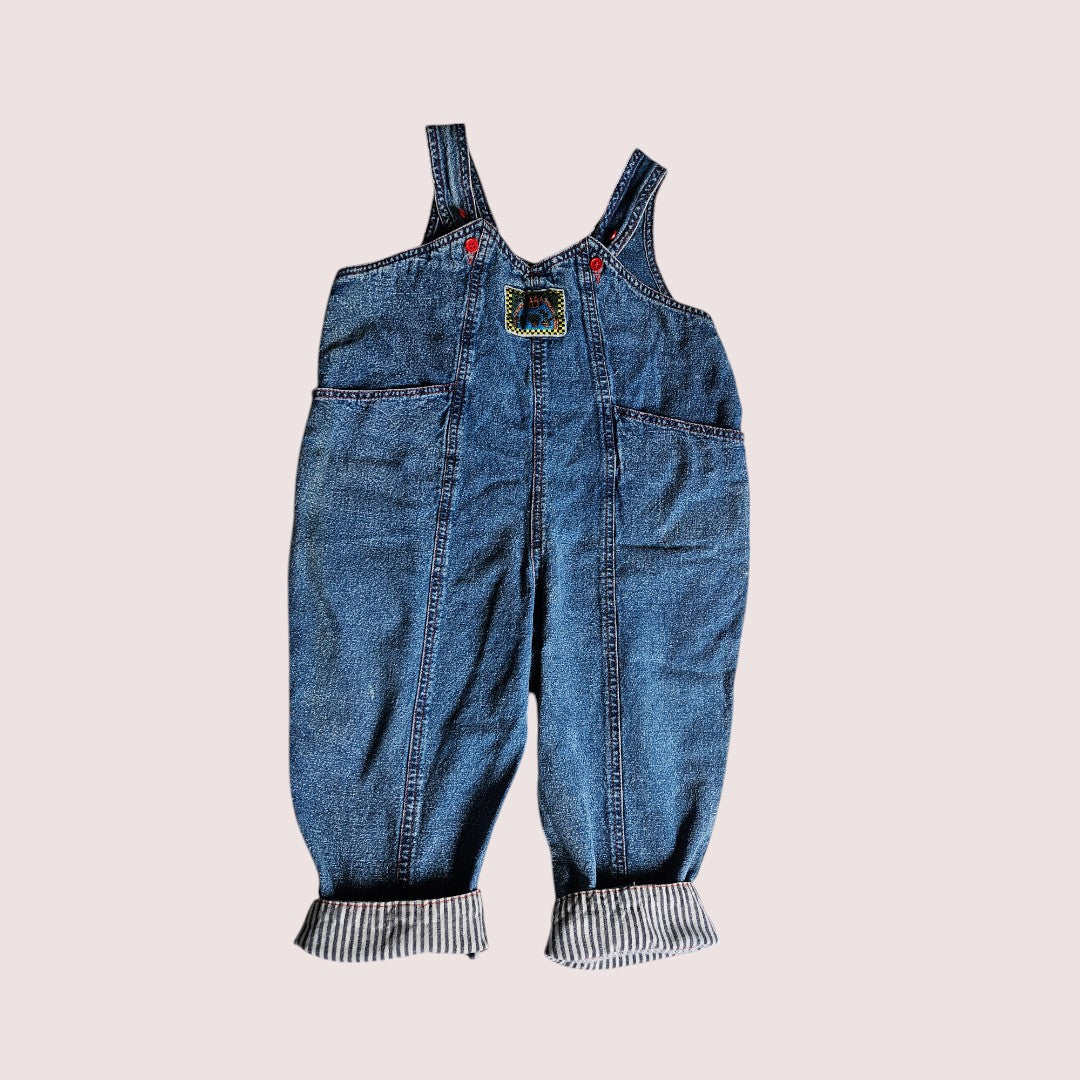 Vintage Scout Tex denim overalls with the contrasting cuffs and patch pocket Size 3