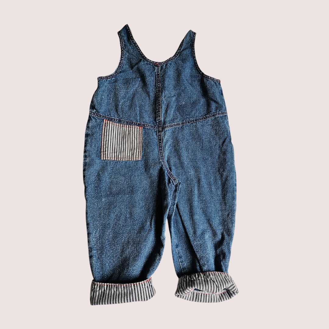 Vintage Scout Tex denim overalls with the contrasting cuffs and patch pocket Size 3