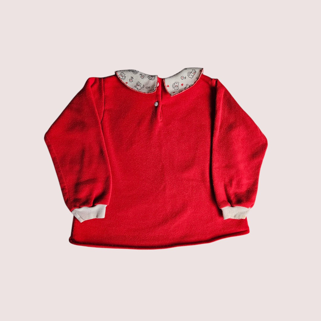 Vintage kitty sweater with peter pan collar approx 4-6T