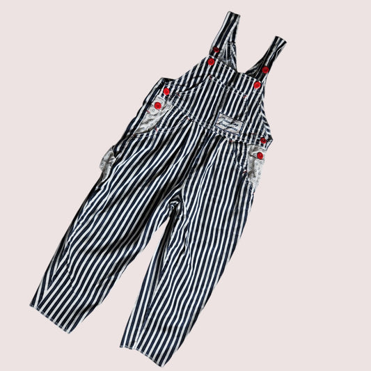 Vintage striped overalls 2T