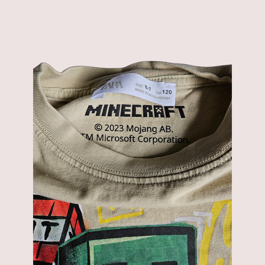 Zara Minecraft tee 6-7Y