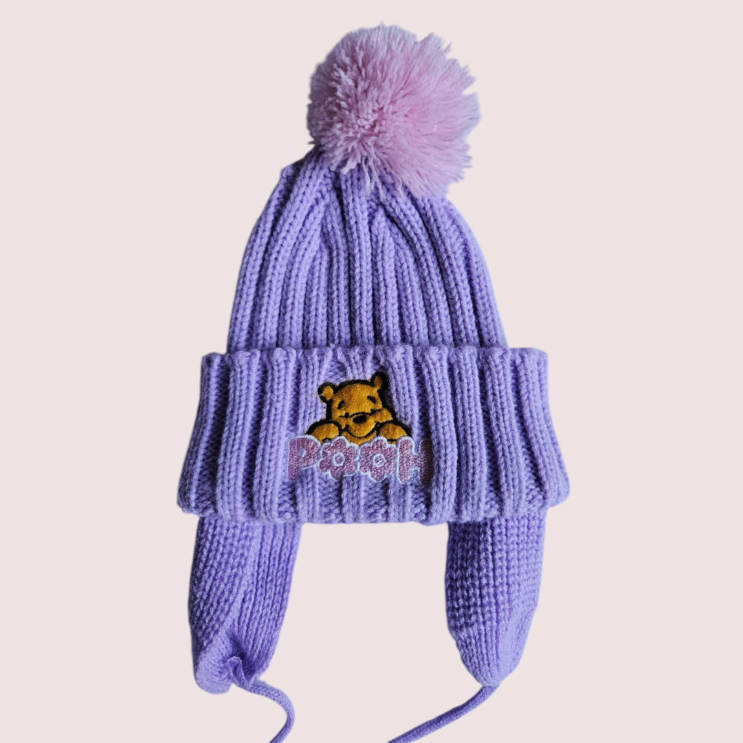 Winnie the Pooh acrylic knit pom pom hat 0-24M