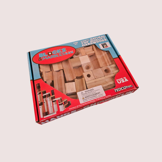 Tedco Toys Blocks and Marbles wooden marble run set