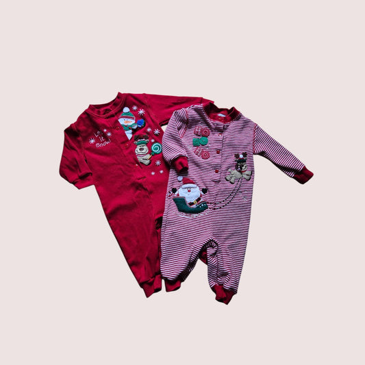 Set of two vintage MiniWear holiday sleepers  6-9m