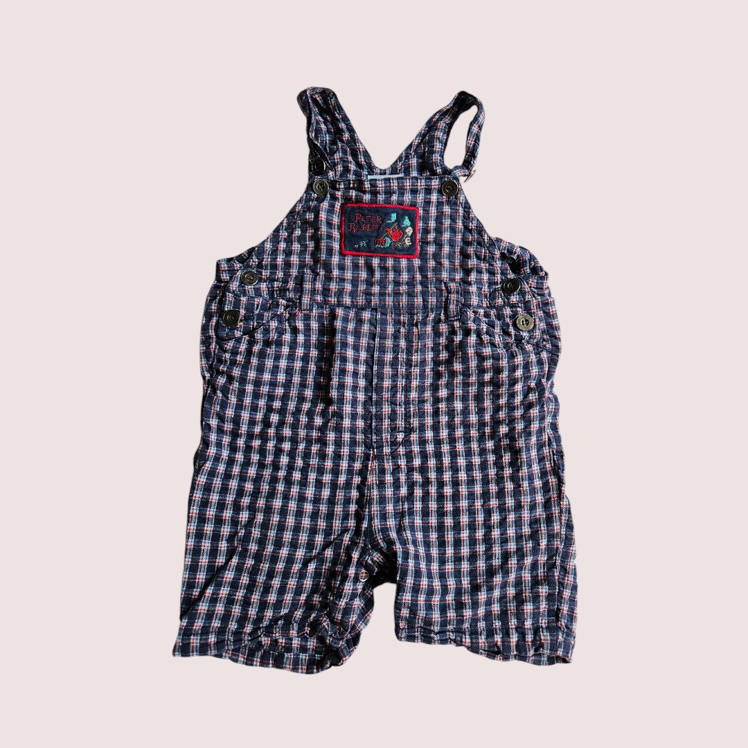 Vintage Peter Rabbit gingham shortalls 18M