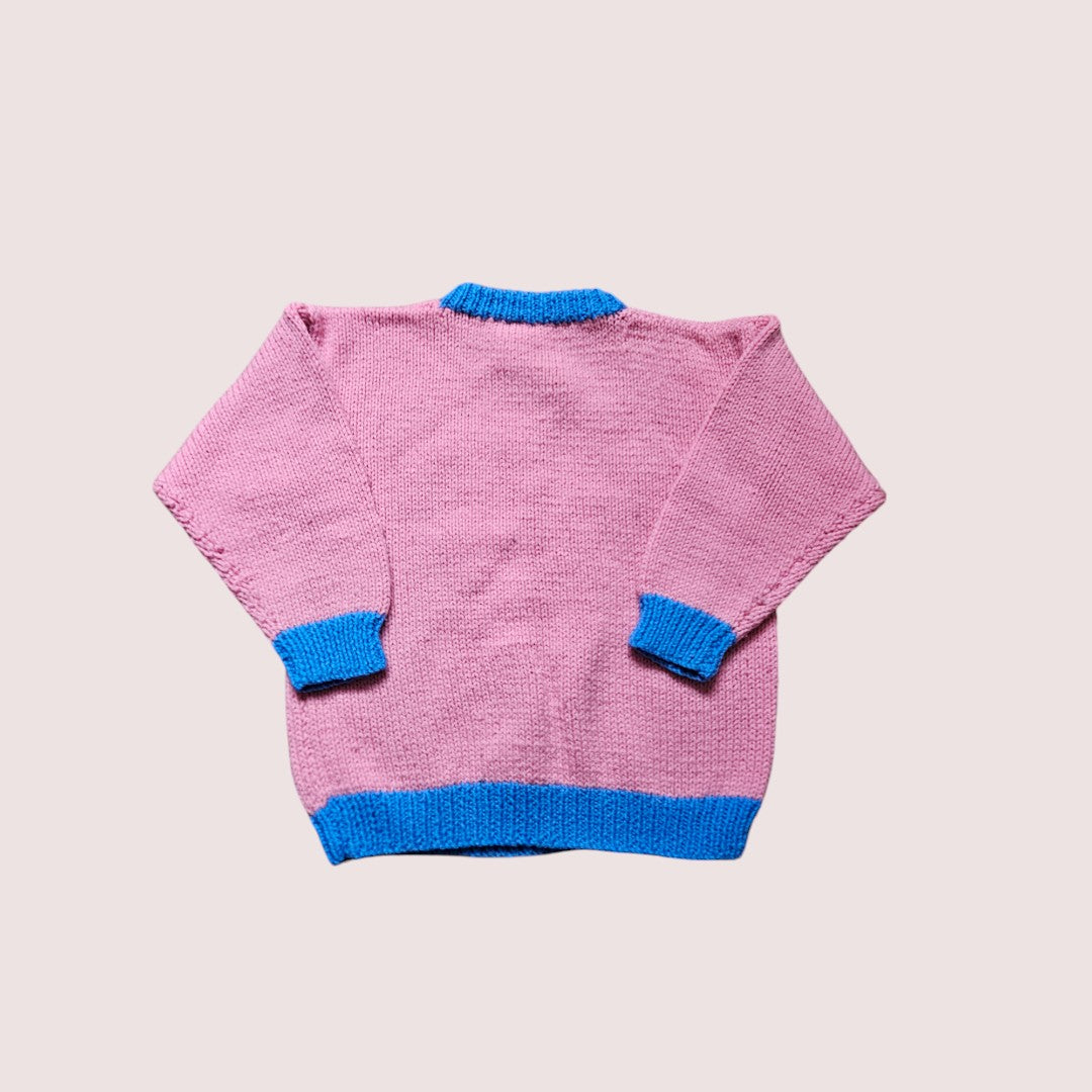 Handknit escaping cat sweater 5-7Y