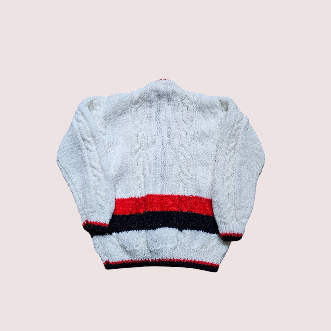 Handknit nautical cardigan approx 18-24M