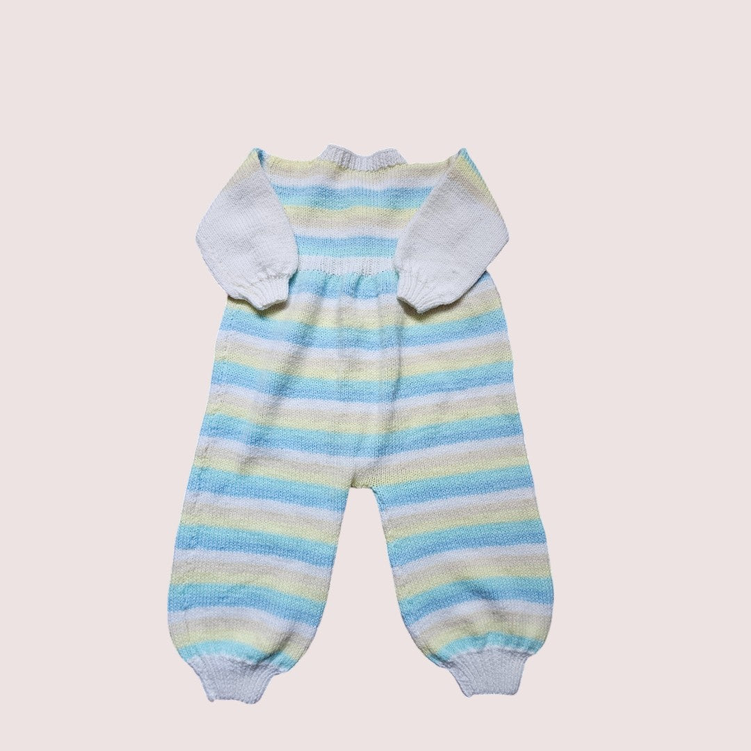 Handknit striped romper 12-18m