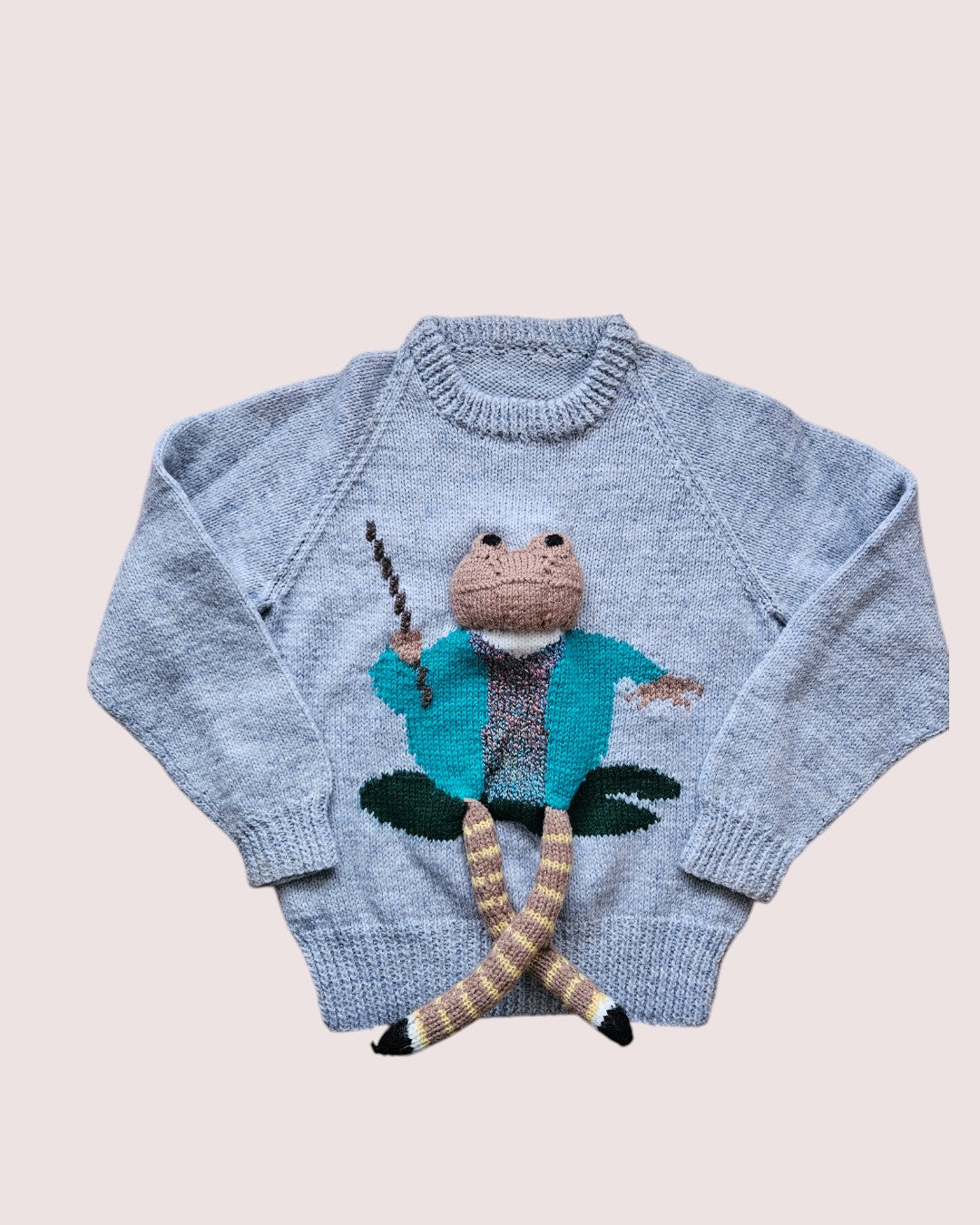 Handknit Toad Fishing sweater