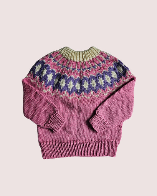 Handknit fair isle sweater 3T