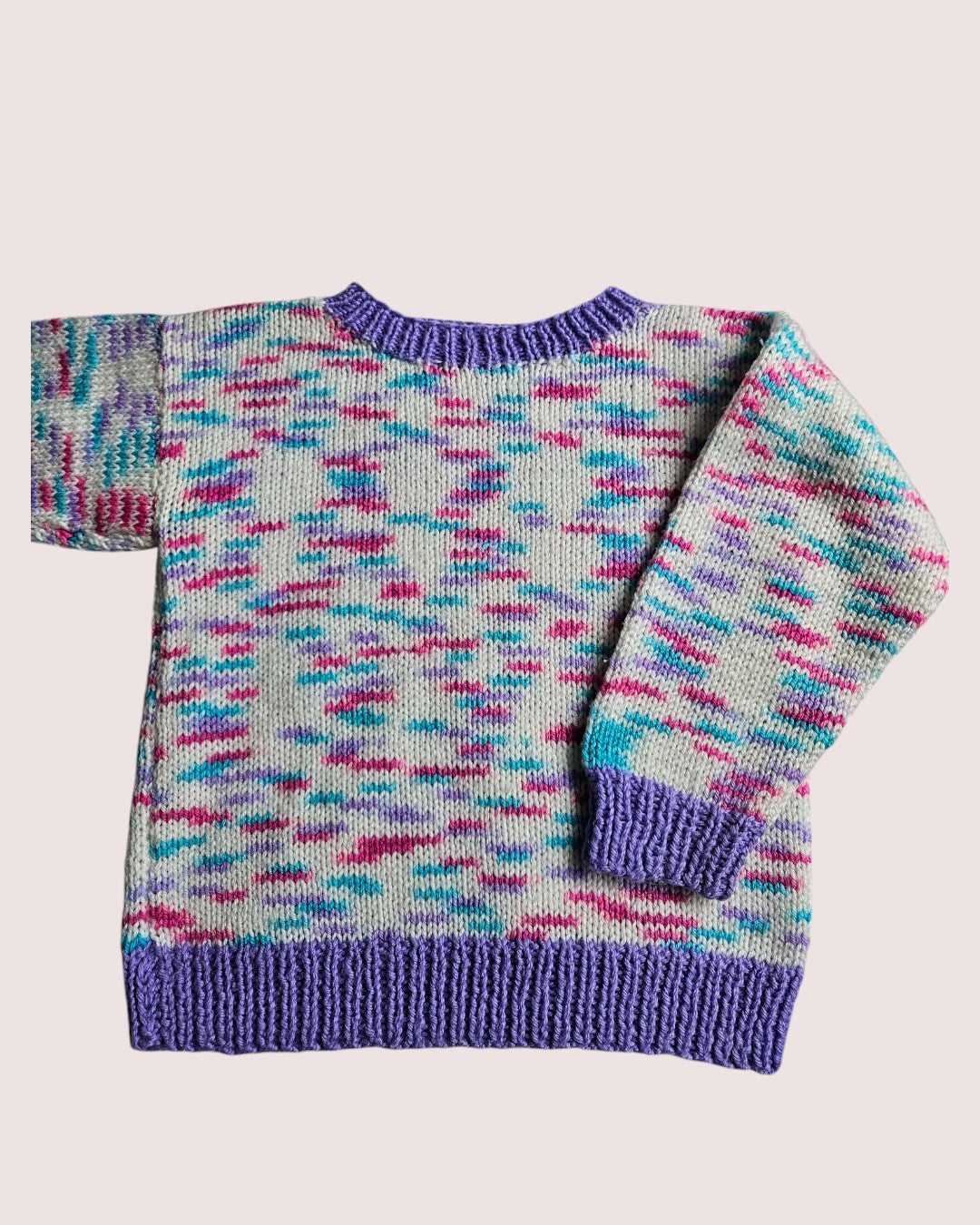 Handknit confetti sweater 3-4T