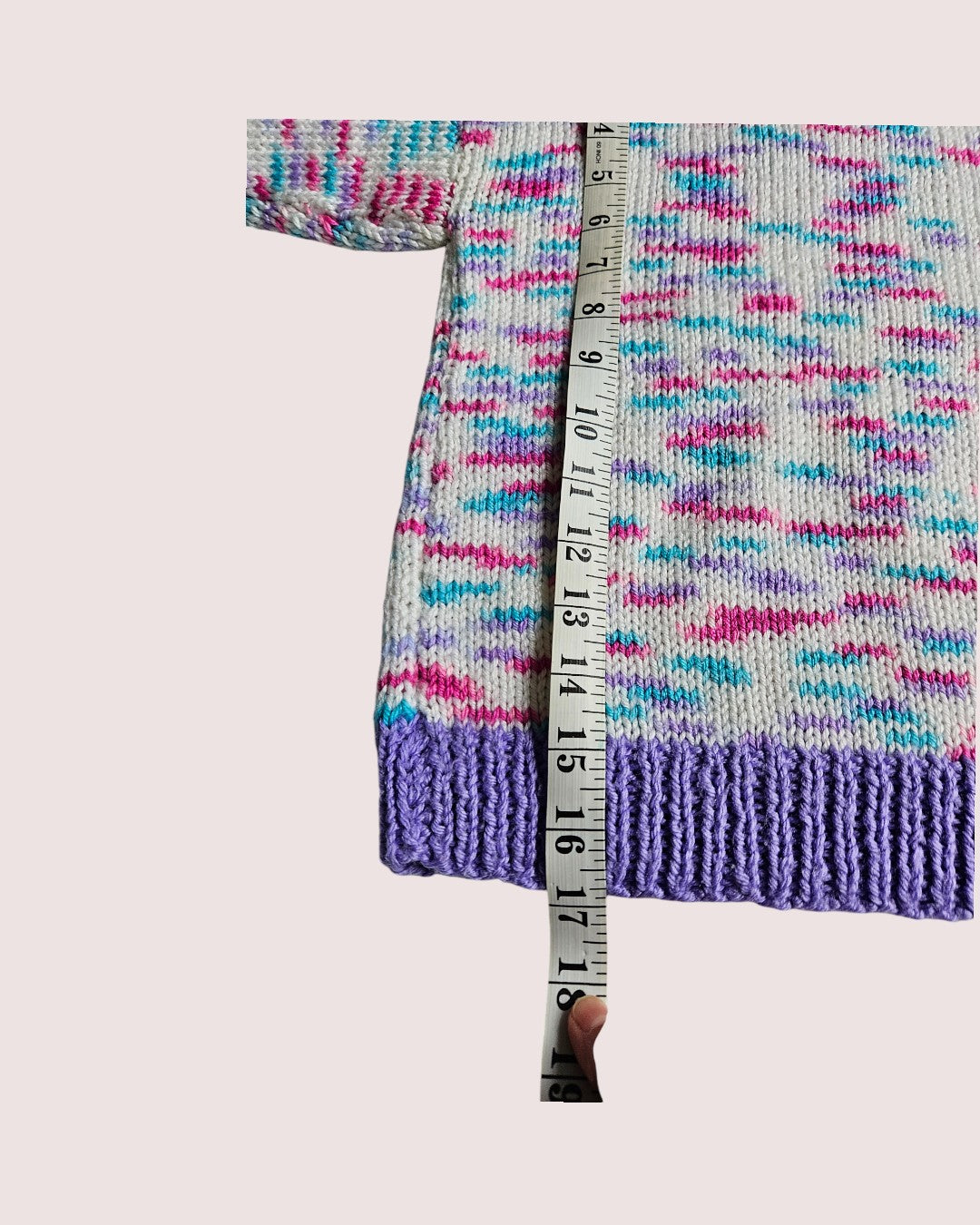 Handknit confetti sweater 3-4T