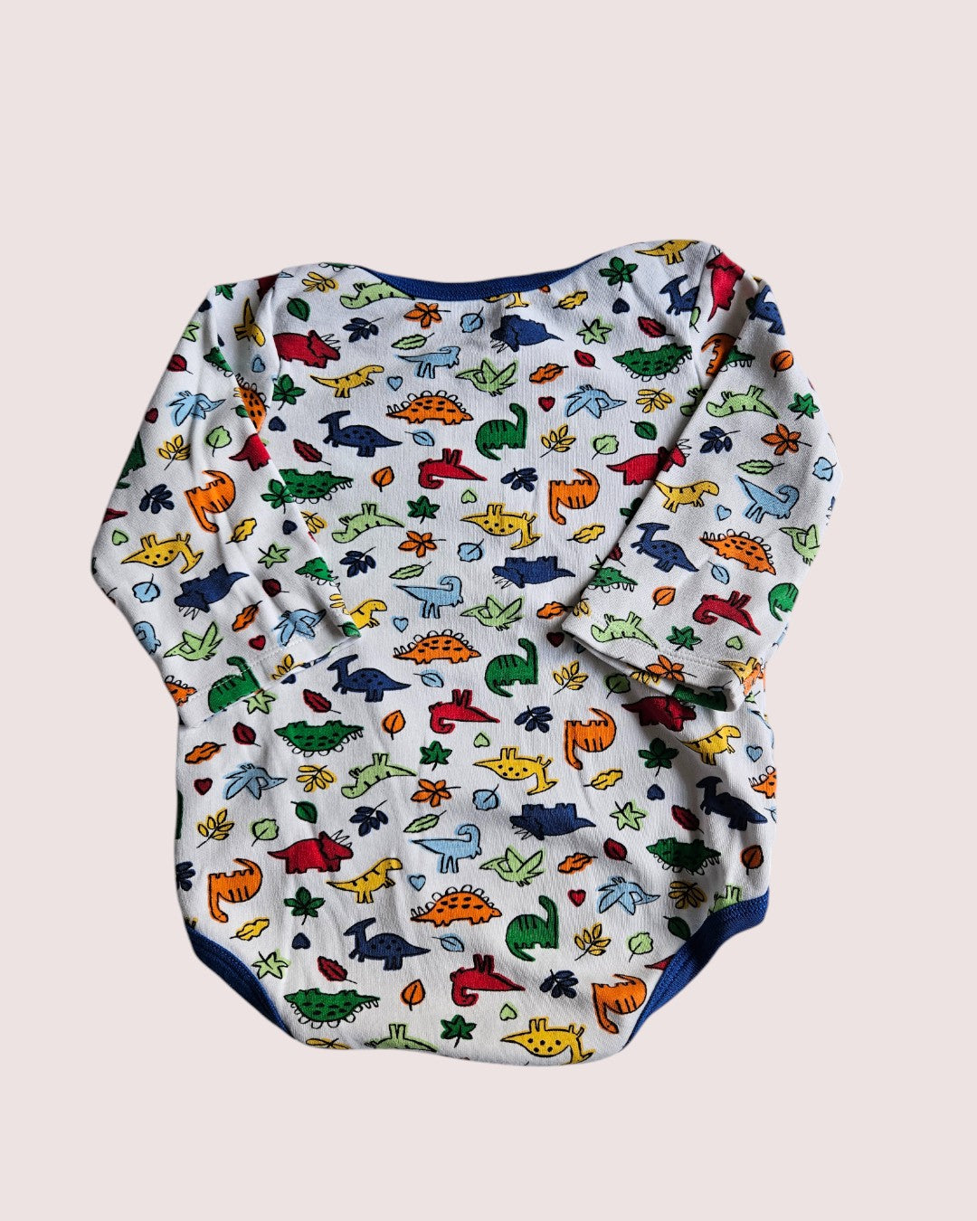 Dino print long sleeve onesie 24M