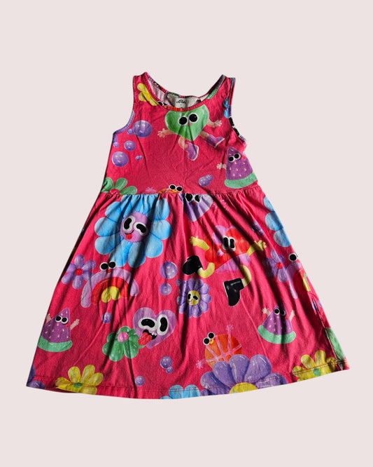 H&M x Eva Crevers collab abstract print dress 4-6Y