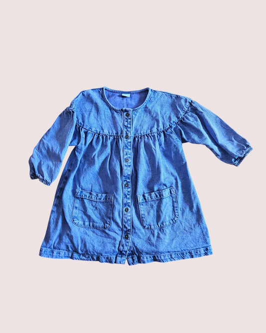 Purple acid wash jean dress 2-3T