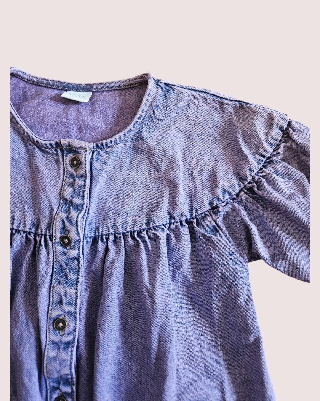 Purple acid wash jean dress 2-3T