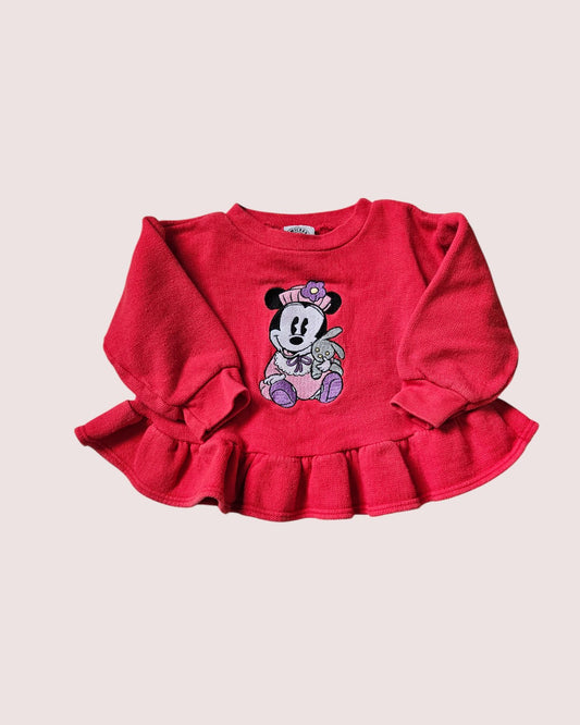 Vintage Baby Mickey and Co crew with peplum skirt 18m
