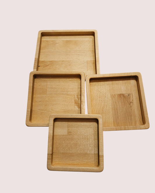 Wooden sorting trays