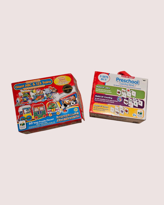 The Learning Journey Giant ABC and 123 Trains and Preschool Learning Library 3-in-1