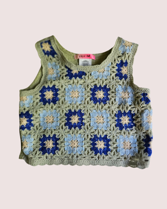 Crochet boxy crop tank Size 8