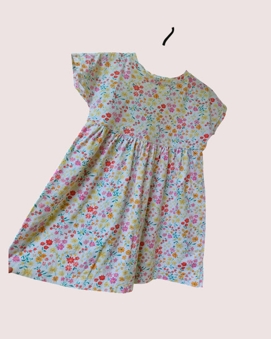 Old Navy floral cotton t shirt dress 6-7Y