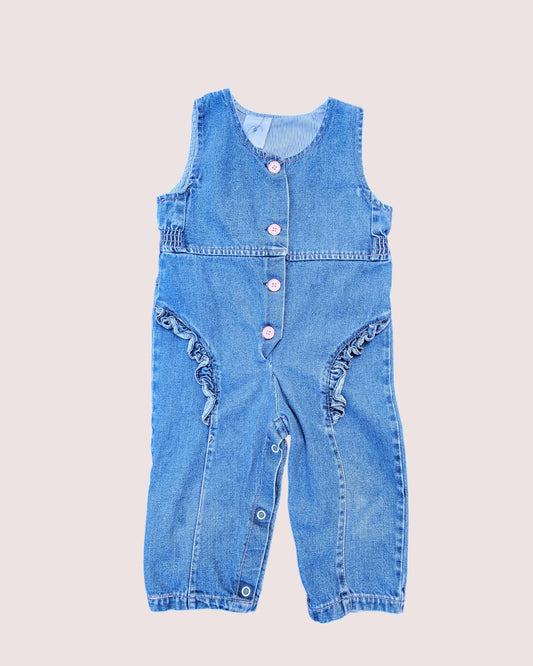 Vintage overalls with ruffle detailing 18-24m