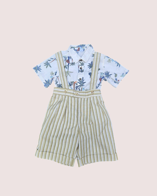Vintage Herman pleated suspender shorts