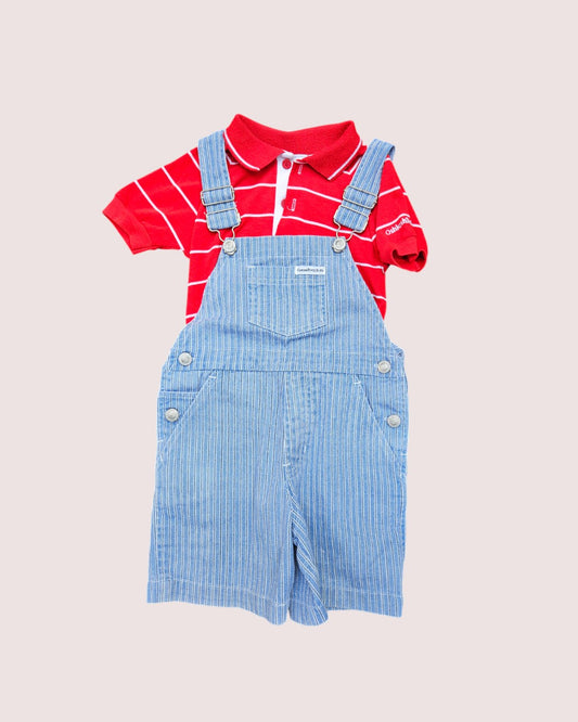 Vintage striped shortalls Tagged S/4T