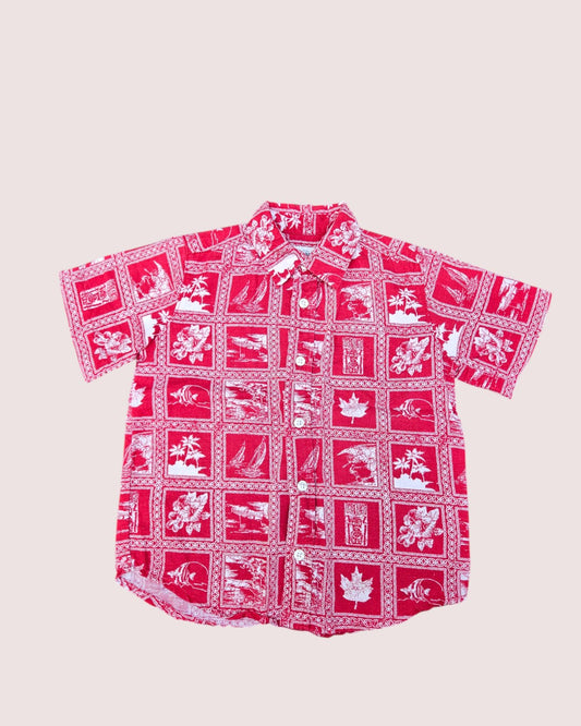 Retro Old Navy tropical print short sleeve button up shirt 5T