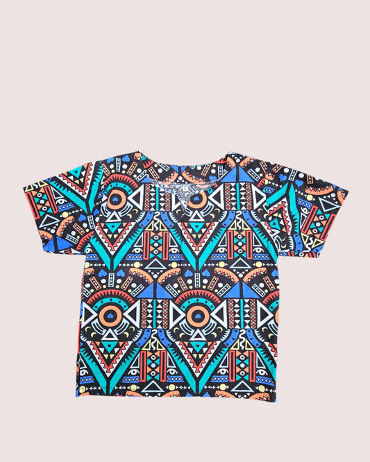 Handmade abstract print tee 4T