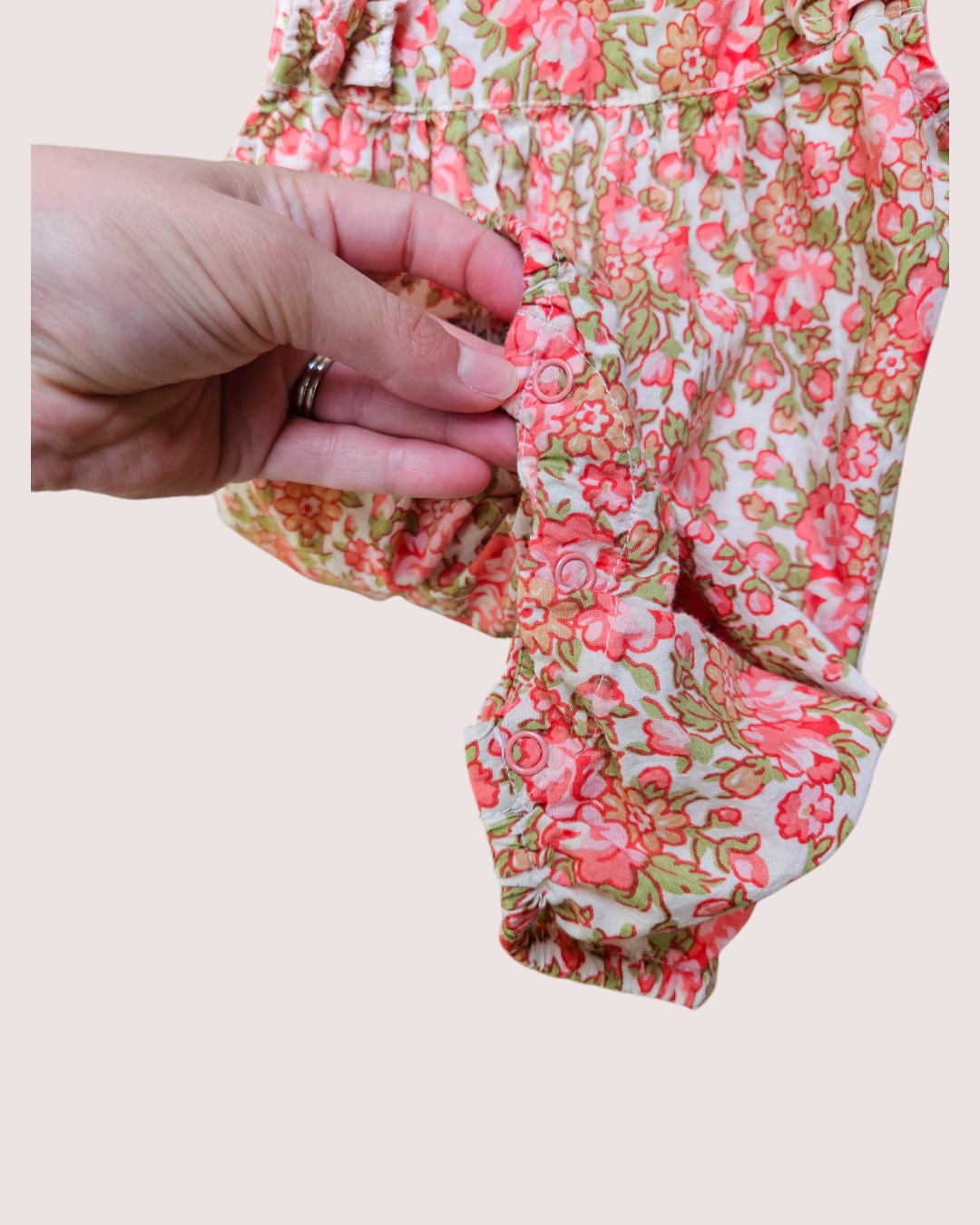 April Cornell floral bubble romper 0-6m