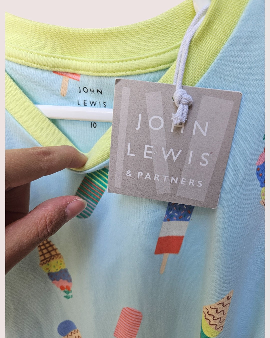 John Lewis ice cream print tee Size 10 NWT