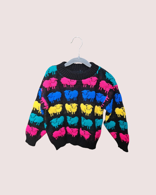 Vintage acrylic sheep knit Approx 3-5T