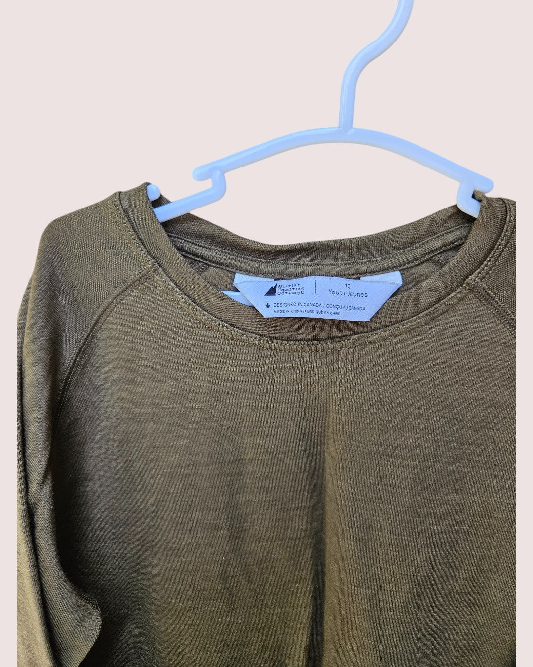 MEC merino wool blend base layer set -olive green 8-10Y