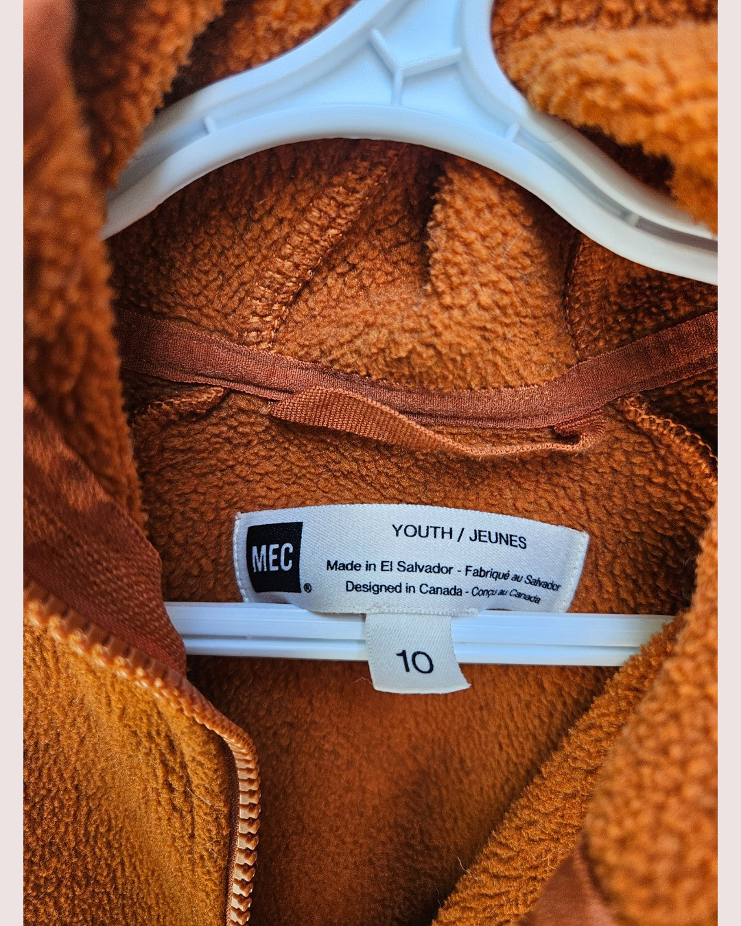 MEC fleece zip hoodie Youth 10