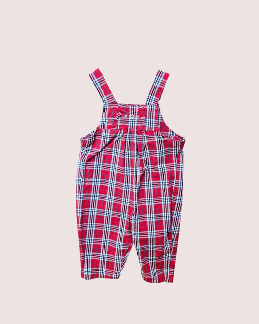 Plaid overalls 6-9M