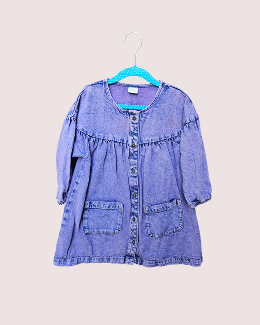 Next purple acid wash dress 2-3Y
