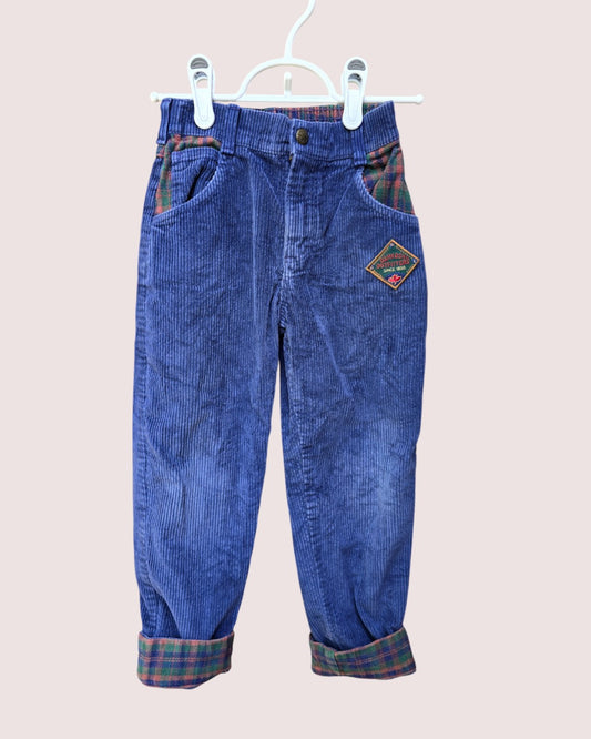Vintage Oshkosh corduroy pants with plaid trim 6R